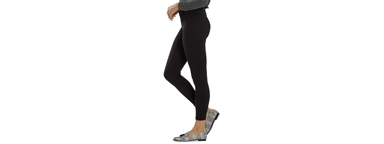 Hue Womens Ribbed Leggings And Metallic 