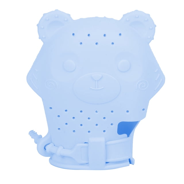 Guantes mordedores para bebés, alivio del dolor de dentición para niños pequeños, juguete masticable para morder para bebés, regalo azul