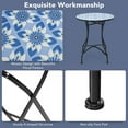 thumbnail image 2 of Topbuy 28.5" Patio Mosaic Round Bistro Metal Table with Heavy-Duty Steel Frame&Ceramic Tile Tabletop for Outdoor Garden Deck Backyard, 2 of 7