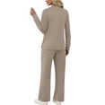 thumbnail image 5 of biudgviw Women's 2 Piece Sets Pleated Long Sleeve Tops with Drawstring Pants Lounge Sweatsuits with Pockets Airport Travel Outfit, 5 of 7