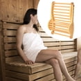 thumbnail image 1 of Respaldo de Sauna con Reposacabezas, Plegable, Antideslizante, Curvo, Práctico, de Madera, Accesorios para Sauna para Meditación, para Mujeres Y Hombr, 1 of 8