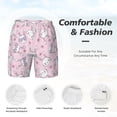 thumbnail image 6 of Picia Cute Rabbit Flower pattern Mens Swim Trunks with Compression Liner Stretch Beach Shorts Quick Dry with Zipper Pockets No-Chafing Board Shorts-Large, 6 of 9