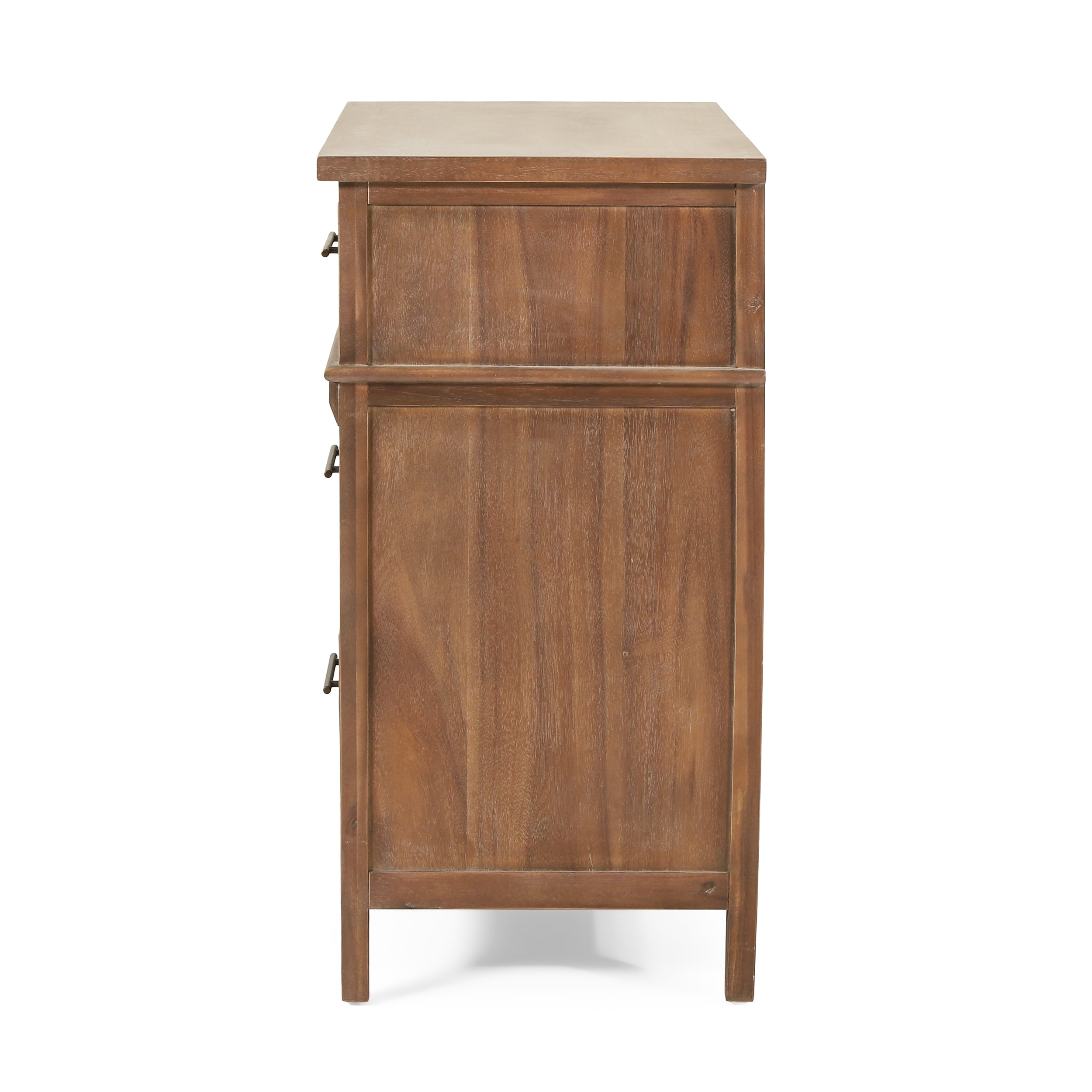 GDF Studio OkiOki Coastal Acacia Wood 3 Drawer Dresser