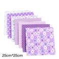 thumbnail image 2 of 7PCS Fabric Bundle Patchwork Squares Quilting Sewing BYO Craft Material Cotton Assorted Prints - Pre Cut Breathable Comfortable(Purple), 2 of 3