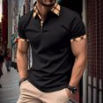 thumbnail image 4 of Men’s Classic Shirt Casual Short Sleeve Plaid Splice T Shirts Regular Fit Business& Shirts, 4 of 9