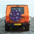 thumbnail image 6 of Gaeub Christmas Purple Snowflakes 14-17in Tire Cover, Spare Tire Cover, for Camper Caravan, Trailer, Car, Truck, SUV, Jeep-16 inch, 6 of 6