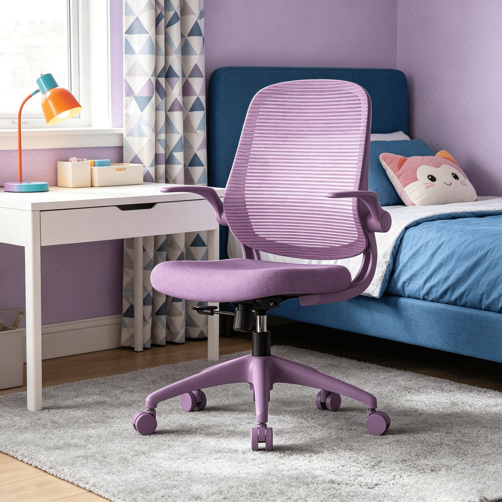 Homy Casa Armless Mesh Office Chair with Flip-Up Armrests, Ergonomic Swivel Desk Chair