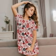 thumbnail image 3 of Naloa Cute ladybugs red Print Women Nightgowns,Womens Loungewear,Short Sleeve Sleepwear,Comfy Ladies Nightdress, 3 of 6
