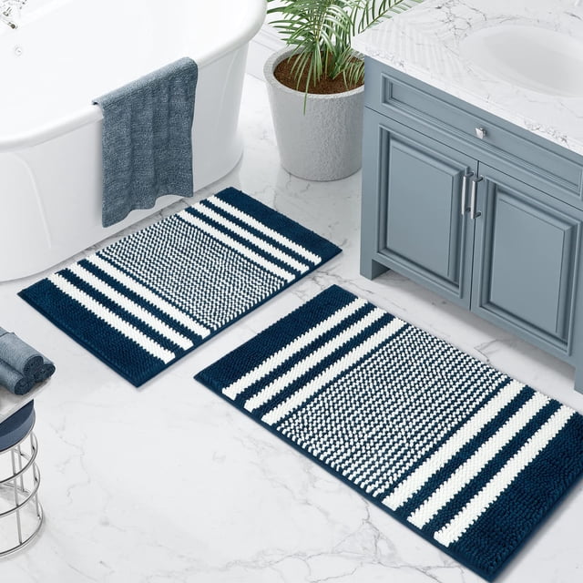 Juego de alfombras de baño Tindbea de 2 piezas, extra suaves y absorbentes