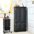 thumbnail image 6 of Demi Bonn 49" Accent Storage Cabinet, Bathroom Cabinet, Pantry Cabinet with Adjustable Shelves, Black, 6 of 10