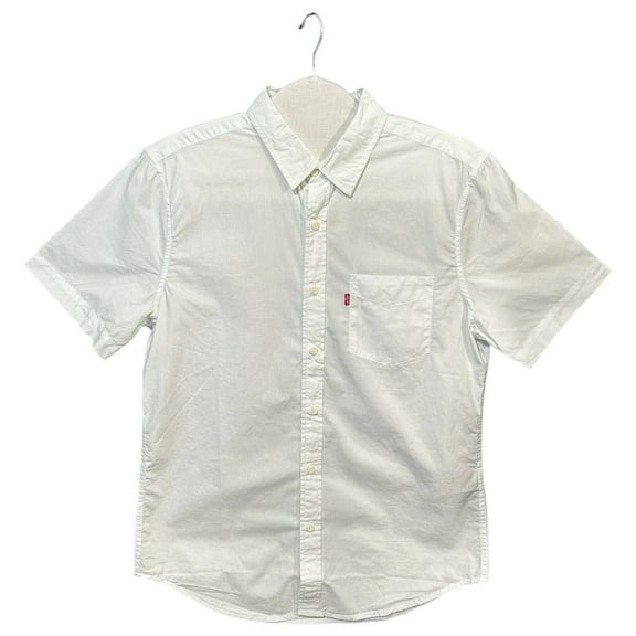 Levi's Men's Classic 1 Pocket Cotton Shirt Size XL White Short Sleeve Button Up