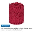 thumbnail image 3 of Cinta de encaje de 4" de ancho y 5 yardas con patrón floral en color rojo vino para costura, 3 of 6