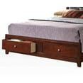 thumbnail image 4 of ACME Ilana Queen Bed with Storage in Brown PU & Brown Cherry, 4 of 5