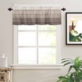 thumbnail image 2 of Rustic Stripes Valances for Windows Khaki Gradient Farmhouse Wood Grain Rod Pocket Curtain Valance Window Treatment Short Curtains for Kitchen Living Room, 42"x18", 2 of 5