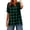 Green, variant on Staron Summer Tops for Women Casual Checkered Linen Shirt V Neck Short Sleeve Button-Up Loose Blouse, Red XXL