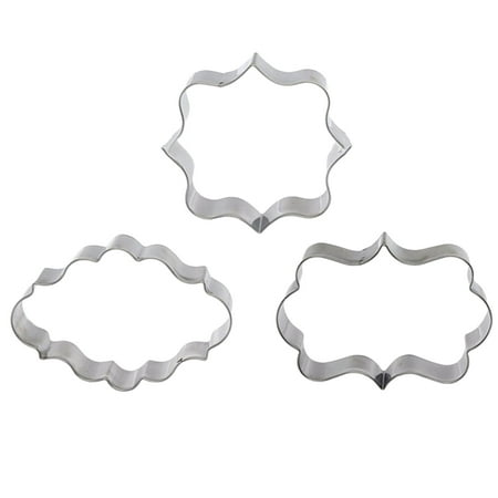 

3 Pcs Stainless Steel Cookie Cutter Molds Photo Frame Shape DIY Chocolate Moulds Baking Mould for Cake Fondant Chocolate