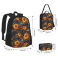 thumbnail image 4 of Naloa Sunflowers Print Large Capacity Backpack Lunch Bag Pencil Case Combination 3 Piece Set for Student, 4 of 8