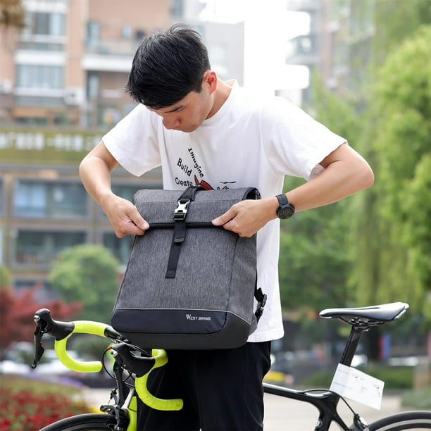 Labymos 3 in 1 Bicycle Bag Multifunctional Bike Rear Seat Trunk Bag Large Capacity Shoulder Bag Laptop Backpack Cycling Rear Panniers Bag