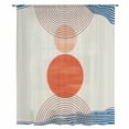 thumbnail image 2 of Boho Geometric Sheer Curtains 63 Inches Long, Modern Abstract Art Striped Circle Light Filering Curtains, Breathable Simi Curtain Privacy Drapes for Living Room Bedroom Lightweight Window Treatment, 2 of 9