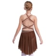 thumbnail image 4 of Oyolan Robe Justaucorps Dos Croisé Sans Manches pour Filles, Danseuse de Ballet, Marron 8, 4 of 5