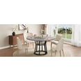 thumbnail image 3 of Space-Saving Farmhouse Dining Table – 47.2 Inch Round Table with 2-Tier Storage Shelf – Metal Base – Seats 4–6 – Perfect for Living Room, Apartment, 3 of 7