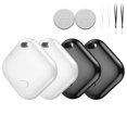 thumbnail image 1 of Google-Certified F02-B Bluetooth Tracker 4-Pack (2 Black, 2 White) for Android 9+ - Smart Key Finder/Item Locator with "Find My Device" App Compatibility, IP67 Waterproof, Replaceable Battery, 150m, 1 of 6