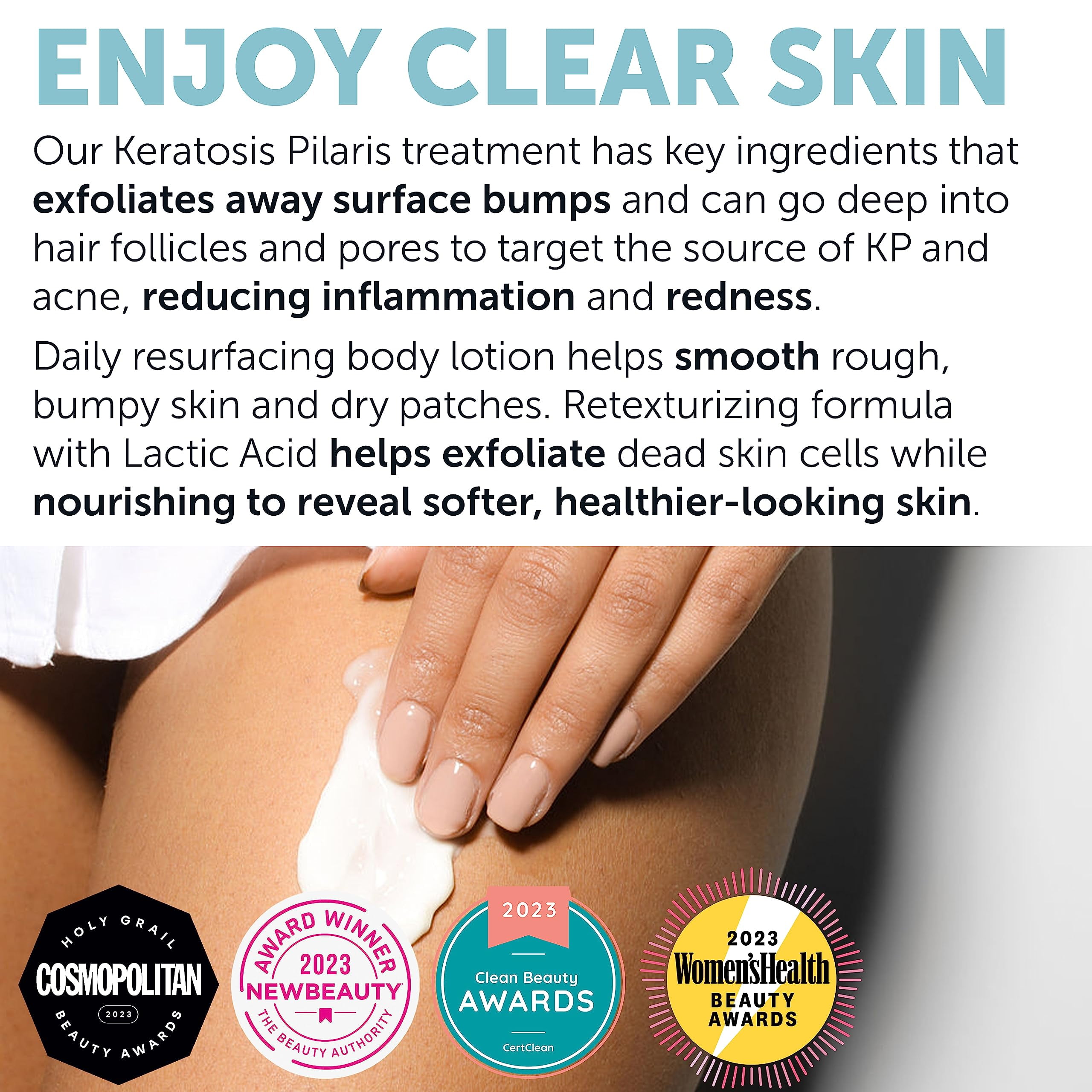 KP Bump Eraser Lotion Keratosis Pilaris Lotion with Glycolic Acid, AHA & BHA Exfoliating Rough & Bumpy Skin Body Lotion