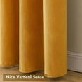 thumbnail image 5 of Mustard Yellow Velvet Curtains Thermal Insulated Blackout Curtain Fall Drapes for Bedroom Living Room Darkening 84 Inches Long Curtains Panels Rod Pocket Set of 2, 5 of 6