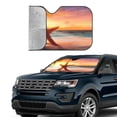 thumbnail image 2 of Yiaed Starfish Sunset Sea Beach Print Car Windshield Sunshade Front Auto Car Front Window Sun Shade Foldable Sun Visor Shield Cover Auto Accessories for Sedan SUV Truck-Medium, 2 of 5