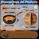 thumbnail image 5 of Wok de hierro fundido 28 cm con espátula y tapa de madera para saltear freír cocinar en estufa eléctrica, 5 of 7