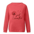 thumbnail image 4 of tklpehg Fall Sweatshirts for Women Floral Letter Print Long Sleeve Blouse Round Neck Loose Graphic Tee Womens Tops Sweatshirts Fall Clothes Comfy Pink S, 4 of 7