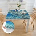 thumbnail image 2 of nygtbtfer Marine Shells Fitted Tablecloth Elastic Edge Table Cover Square Table Cloth Waterproof for Decorative Party Kitchen Dining Picnic Patio 52*52, 2 of 8