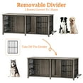 thumbnail image 5 of Laintene Large Dog Crate Furniture, Wooden Dog Kennel with Removable Divider, TV Stand Dog Cage with Dog Bowls, Indoor Pet House, Gray, 5 of 7