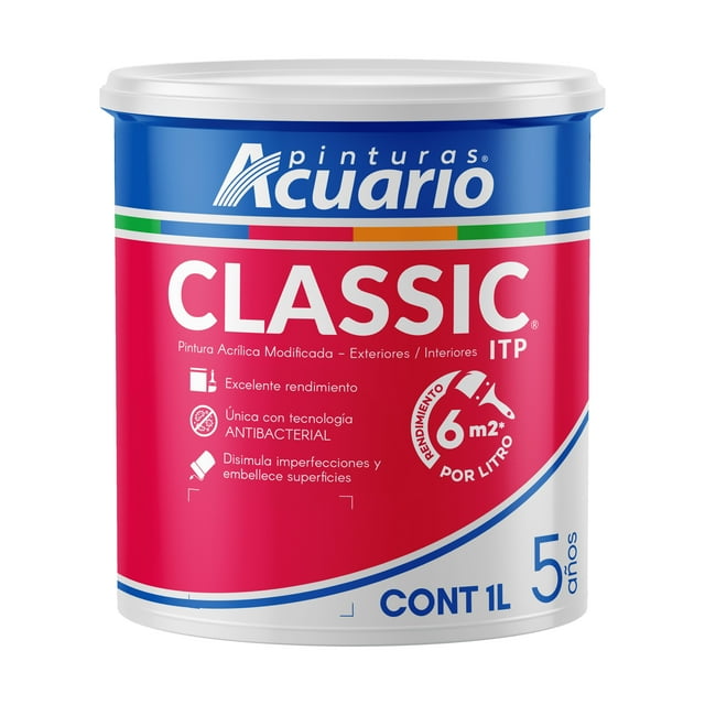 Pintura Blanca Pinturas Acuario Classic 5 Años 1 Litro