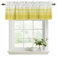 thumbnail image 2 of Yellow White Ombre Valances for Windows, Decorative Rod Pocket Window Valance Curtains, Farmhouse Funny Gradient Striped Short Curtain Drapes for Kitchen/Bathroom/Living Room, 2 Panels, 42" W x 12" L, 2 of 8
