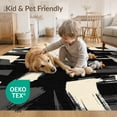 thumbnail image 4 of ODIKA 8'x10' Washable Area Rug Non-Shedding, Easy Care, Modern Brushstroke With Minimalist Geometric Accents Abstract Flowing Dynamic for King Size Bedroom Under Bed, Master Suite, 4 of 7