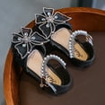 thumbnail image 4 of Odeerbi Kids Girls Bow Princess Sandals Baby Soft Sole Princess Shoes Bright Diamond Bow Dance Performance Shoes Black 9-10 Years, 4 of 6
