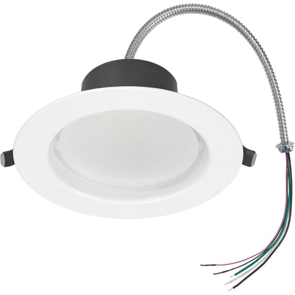 4 Po. Downlight Commercial Encastré à LED, Température/wattage de Couleur Sélectionnable, jusqu'à 1100 Lumens, Certifié ETL, Dimmable 0-10V