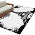 thumbnail image 2 of 3'x5' Area Rugs, Vintage Paris Indoor Outdoor Area Rug for Living Room Bedroom, Chic Shabby Retro Landscape Black White Washable Bathroom Rugs Kitchen Floor Carpet Mats Home Decor Aesthetic, 2 of 8