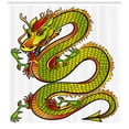 thumbnail image 3 of Ambesonne Dragon Shower Curtain, Retro Folk Myth, 69"Wx70"L, Lime Green Marigold Red, 3 of 3
