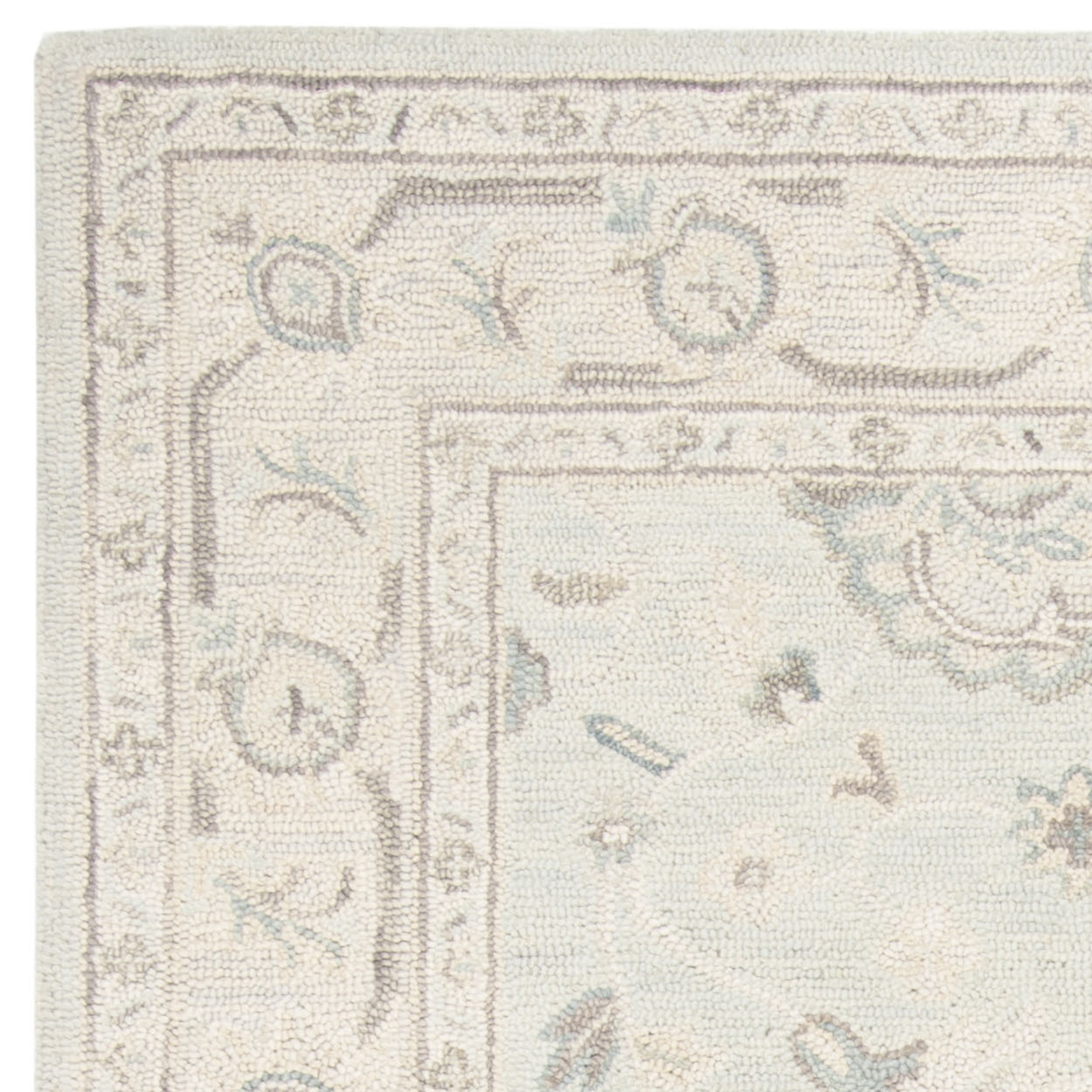 SAFAVIEH Blossom Fletcher Floral Bordered Wool Area Rug, Grey/Multi, 8' x 10'