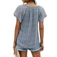 thumbnail image 4 of Women Floral Print V Neck Ruffle Short Sleeve Shirts Casual Summer Tops, 4 of 6