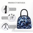 thumbnail image 4 of Horeoi Blueberry Pattern Large Insulated Lunch Bag for Work, School, Picnic - Waterproof, Durable Oxford Cloth, Comfortable Handle-Black, 4 of 9