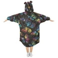 thumbnail image 2 of Dailycode Wearable Blanket Hoodie Oversized Sherpa Flannel Blankets with Pocket for 3-14 Year Old Gorgeous Butterflies, 2 of 7