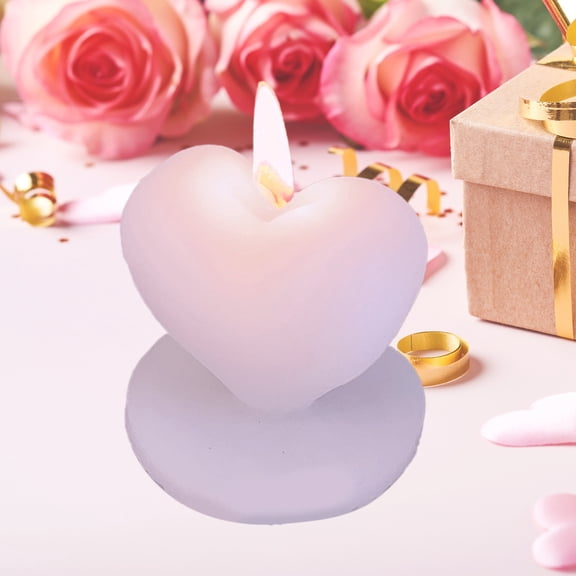 Standing Heart-Shaped Scented Candle, Table Candlelight Dinner Heart-Shaped Candle Decoration, 2.75x 2.75x 2.75 Inches, Small Candle for Creat Romantic Valentine's Day