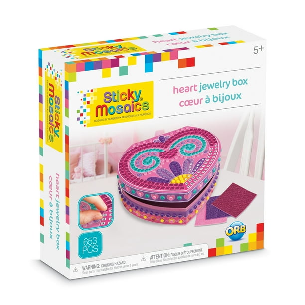 Sticky Mosaics Sticky Mosaics Heart Jewelry Box Mosaic Craft By