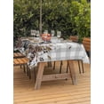 thumbnail image 2 of Outdoor Tablecloth with Umbrella Hole and Zipper, Rabbits Pine Cone Rectangle Table Cloth 54x80 Inch Waterproof Tablecloth, Sweet Home Texture Grey Plaid Farmhouse Picnic Table Cover for Patio, 2 of 7