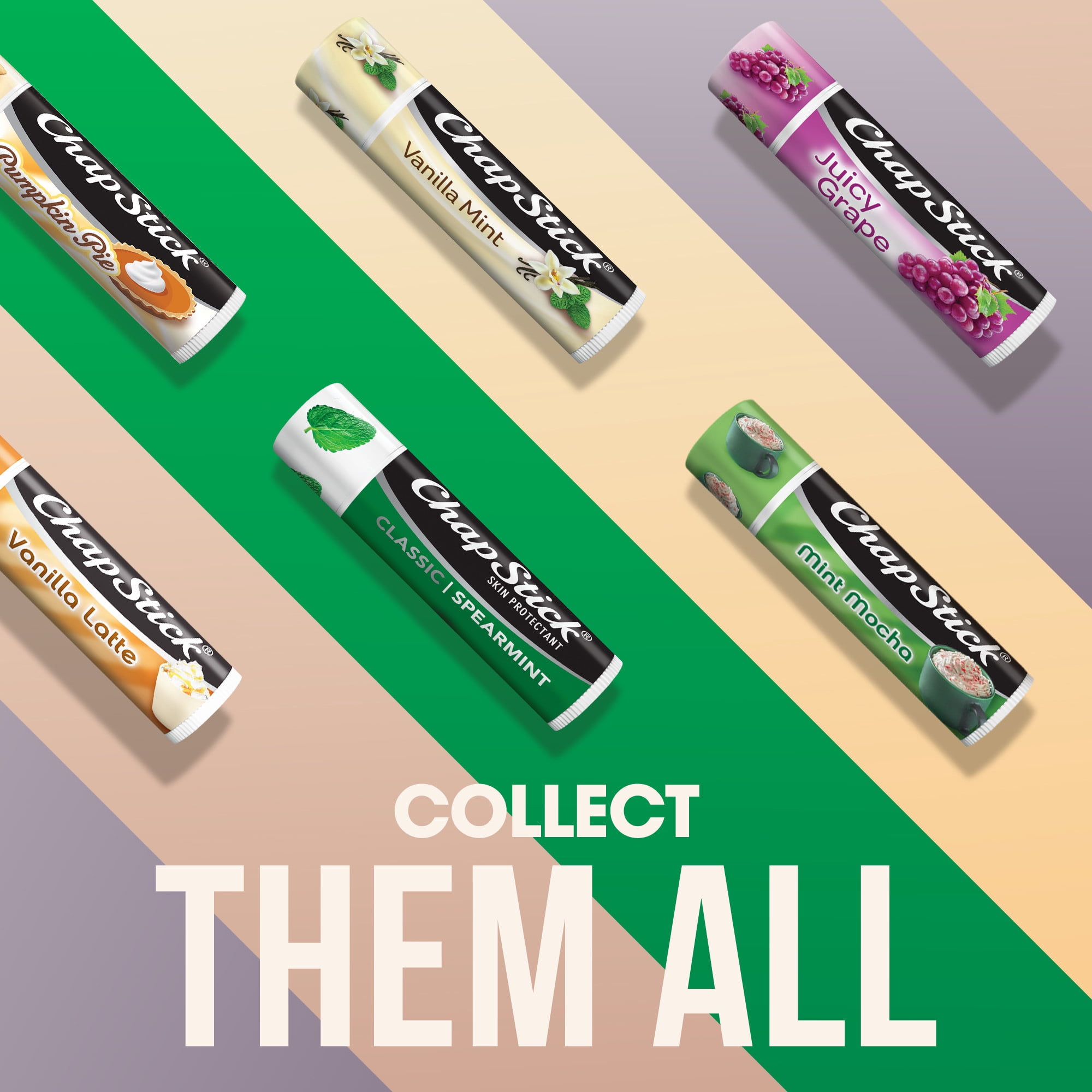 ChapStick Classic Spearmint Mint Lip Balm Tubes, 0.15 oz