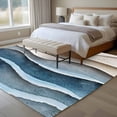 thumbnail image 5 of Blue Beige Large Area Rugs for Bedroom Living Room, Soft Non Slip Carpet Bedside Rug, Coastal Vintage Modern Abstract Art Rectangular Floor Cover Kitchen Accent Rug 5'x7' for Dining Room/Office, 5 of 9