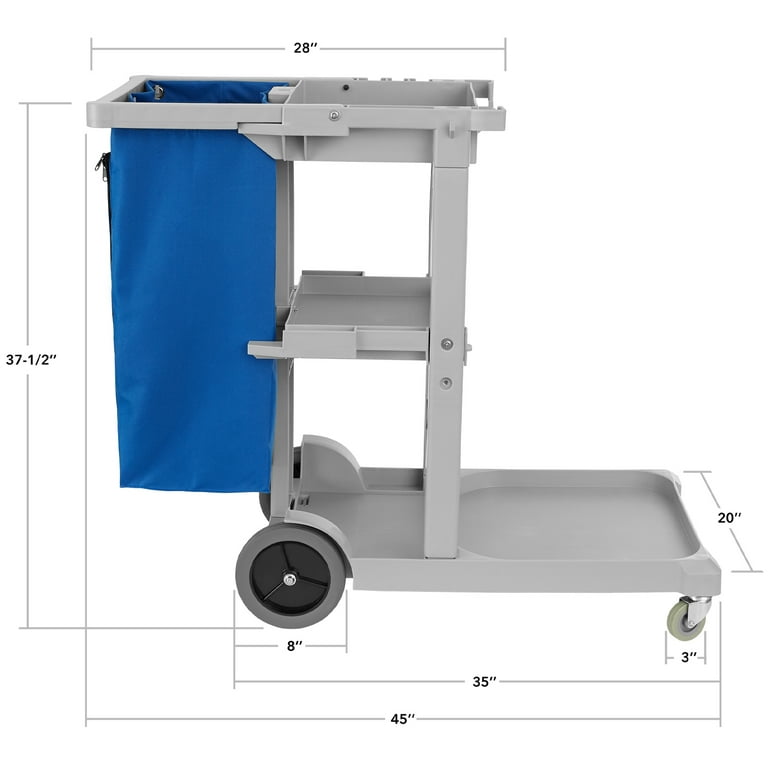  Commercial Janitorial Cleaning Cart on Wheels, 3-Shelf  Commercial Traditional Janitorial Cart, with Cover, Cleaning Caddy for  Housekeeping, for Stores, Schools, and Business : Industrial & Scientific